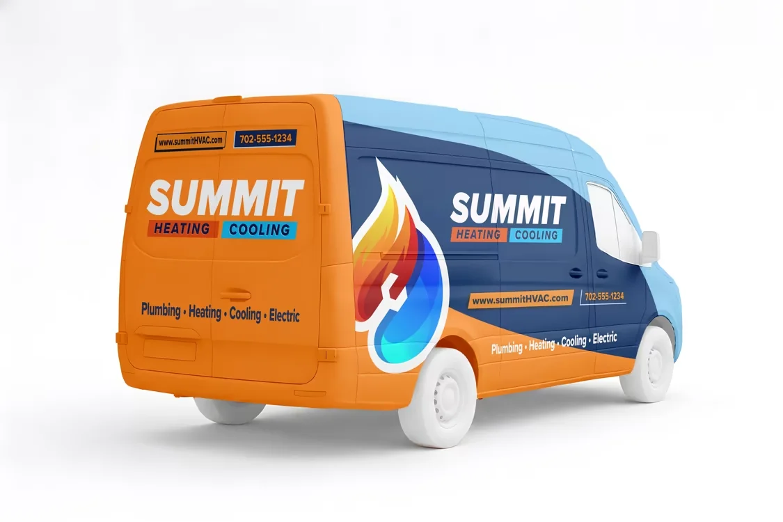 Van with full wrap coverage