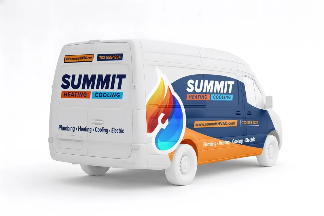 Van with partial wrap coverage
