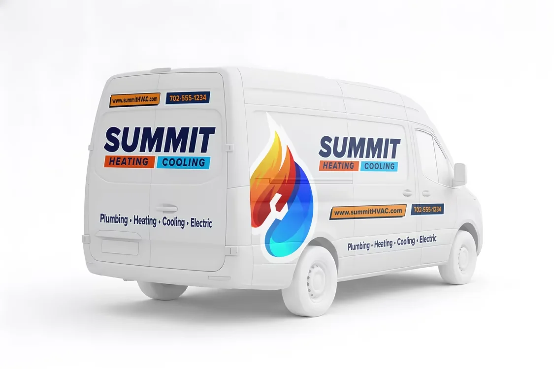 Van with decals coverage